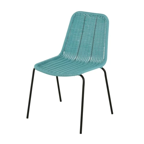 Maisons Du Monde Chaises De Jardin Chaise De Jardin En Résine Bleu Turquoise Et Métal Noir 3 Maisons Du Monde Chaises De Jardin Chaise De Jardin En Résine Bleu Turquoise Et Métal Noir