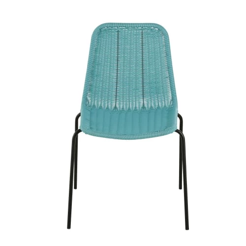 Maisons Du Monde Chaises De Jardin Chaise De Jardin En Résine Bleu Turquoise Et Métal Noir 4 Maisons Du Monde Chaises De Jardin Chaise De Jardin En Résine Bleu Turquoise Et Métal Noir – Image 2