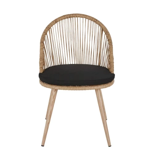 Maisons Du Monde Chaises De Jardin Chaise De Jardin En Résine Tressée Coloris Naturel Et Métal Imitation Bois 4 Maisons Du Monde Chaises De Jardin Chaise De Jardin En Résine Tressée Coloris Naturel Et Métal Imitation Bois – Image 2