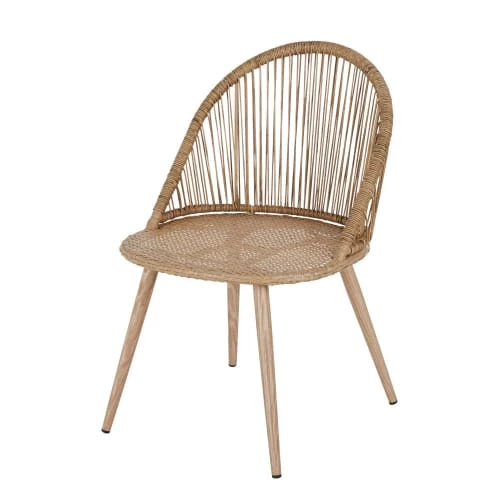 Maisons Du Monde Chaises De Jardin Chaise De Jardin En Résine Tressée Coloris Naturel Et Métal Imitation Bois 6 Maisons Du Monde Chaises De Jardin Chaise De Jardin En Résine Tressée Coloris Naturel Et Métal Imitation Bois – Image 4