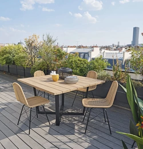 Maisons Du Monde Chaises De Jardin Chaise De Jardin En Résine Tressée Imitation Rotin Et Métal Noir 8 Maisons Du Monde Chaises De Jardin Chaise De Jardin En Résine Tressée Imitation Rotin Et Métal Noir – Image 6