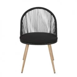 Maisons Du Monde Chaises De Jardin Chaise De Jardin En Résine Tressée Noire Et Métal Imitation Bois -Fauteuils de jardin Soldes Boutique chaise de jardin en resine tressee noire et metal imitation bois 1000 14 8 208944 2