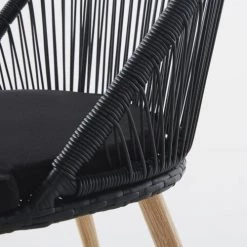 Maisons Du Monde Chaises De Jardin Chaise De Jardin En Résine Tressée Noire Et Métal Imitation Bois -Fauteuils de jardin Soldes Boutique chaise de jardin en resine tressee noire et metal imitation bois 1000 14 8 208944 4