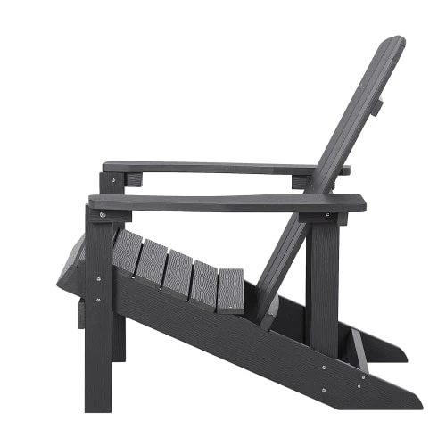 Beliani Fauteuils De Jardin Chaise De Jardin Gris Foncé Avec Repose-pied 7 Beliani Fauteuils De Jardin Chaise De Jardin Gris Foncé Avec Repose-pied – Image 5