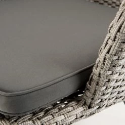 MACABANE Chaises De Jardin Chaise De Jardin Grise En Rotin Synthétique Et Pieds Métal -Fauteuils de jardin Soldes Boutique chaise de jardin grise en rotin synthetique et pieds metal 4