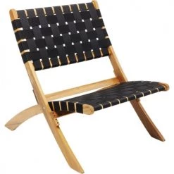 Kare Design Chaises De Jardin Chaise De Jardin Noire Et Acacia Massif -Fauteuils de jardin Soldes Boutique chaise de jardin noire et acacia massif 4