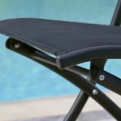 Dcb Garden Chaises De Jardin Chaise De Jardin Pliante En Aluminium Et Toile Plastifiée Noire -Fauteuils de jardin Soldes Boutique chaise de jardin pliante en aluminium et toile plastifiee noire 3