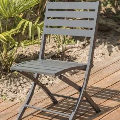 Dcb Garden Chaises De Jardin Chaise De Jardin Pliante En Aluminium Gris Anthracite -Fauteuils de jardin Soldes Boutique chaise de jardin pliante en aluminium gris anthracite 2