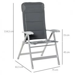 Outsunny Chaises De Jardin Chaise De Jardin Pliante Inclinable Alu. Oxford Déperlant Gris 9 Outsunny Chaises De Jardin Chaise De Jardin Pliante Inclinable Alu. Oxford Déperlant Gris -Fauteuils de jardin Soldes Boutique chaise de jardin pliante inclinable alu oxford deperlant gris 2