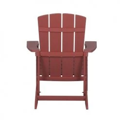 Beliani Fauteuils De Jardin Chaise De Jardin Rouge Avec Repose-pieds -Fauteuils de jardin Soldes Boutique chaise de jardin rouge avec repose pieds 4