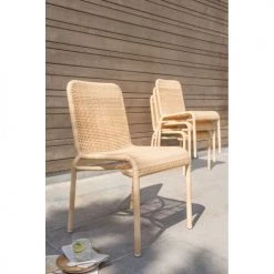 Kok Maison Chaises De Jardin Chaise De Jardin Tressée En Résine Beige Clair -Fauteuils de jardin Soldes Boutique chaise de jardin tressee en resine beige clair 2