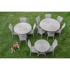 Kok Maison Chaises De Jardin Chaise De Jardin Tressée En Résine Gris -Fauteuils de jardin Soldes Boutique chaise de jardin tressee en resine gris 2