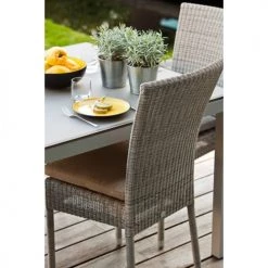 Kok Maison Chaises De Jardin Chaise De Jardin Tressée En Résine Gris -Fauteuils de jardin Soldes Boutique chaise de jardin tressee en resine gris 3