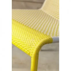 Kok Maison Chaises De Jardin Chaise De Jardin Tressée En Résine Jaune Citron -Fauteuils de jardin Soldes Boutique chaise de jardin tressee en resine jaune citron 4