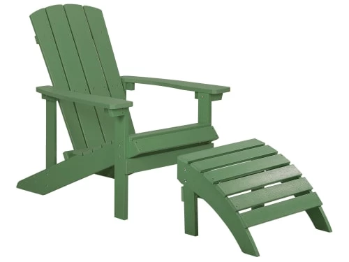Beliani Fauteuils De Jardin Chaise De Jardin Vert Foncé Avec Repose-pieds 3 Beliani Fauteuils De Jardin Chaise De Jardin Vert Foncé Avec Repose-pieds