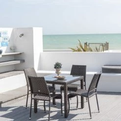 Fauteuils de jardin Soldes Boutique -Fauteuils de jardin Soldes Boutique chaise empilable en aluminium et fibres synthetiques bronze 1