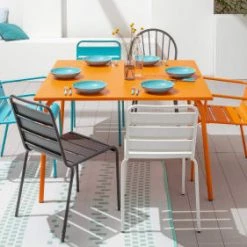 Oviala Chaises De Jardin Chaise En Acier Anthracite -Fauteuils de jardin Soldes Boutique chaise en acier anthracite 2