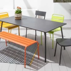 Oviala Chaises De Jardin Chaise En Acier Anthracite -Fauteuils de jardin Soldes Boutique chaise en acier anthracite 3