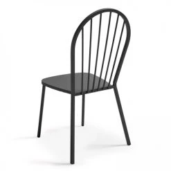 Oviala Chaises De Jardin Chaise En Acier Anthracite -Fauteuils de jardin Soldes Boutique chaise en acier anthracite 4