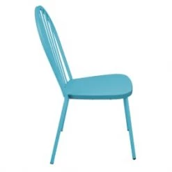 Oviala Chaises De Jardin Chaise En Acier Bleu -Fauteuils de jardin Soldes Boutique chaise en acier bleu 4