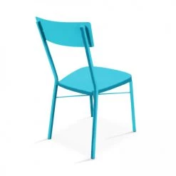 Oviala Chaises De Jardin Chaise En Acier Bleu -Fauteuils de jardin Soldes Boutique chaise en acier bleu 9