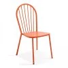Oviala Chaises De Jardin Chaise En Acier Orange -Fauteuils de jardin Soldes Boutique chaise en acier orange