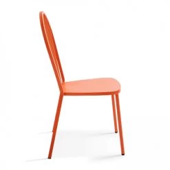 Oviala Chaises De Jardin Chaise En Acier Orange -Fauteuils de jardin Soldes Boutique chaise en acier orange 4
