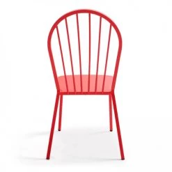 Oviala Chaises De Jardin Chaise En Acier Rouge -Fauteuils de jardin Soldes Boutique chaise en acier rouge 4