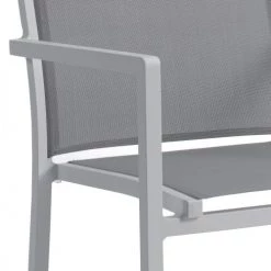 Gecko Jardin Chaises De Jardin Chaise En Alu Blanc Textilène Gris Clair -Fauteuils de jardin Soldes Boutique chaise en alu blanc textilene gris clair 2