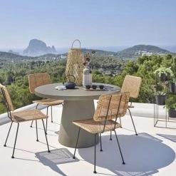 Maisons Du Monde Chaises De Jardin Chaise En Métal Noir Et Résine Effet Rotin -Fauteuils de jardin Soldes Boutique chaise en metal noir et resine effet rotin 1000 11 27 187028 13