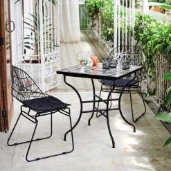 Maisons Du Monde Chaises De Jardin Chaise En Métal Noire -Fauteuils de jardin Soldes Boutique chaise en metal noire 1000 9 8 155644 7