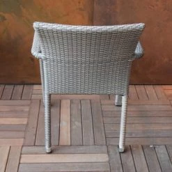 Gecko Jardin Chaises De Jardin Chaise En Résine Tressée Plate Grise -Fauteuils de jardin Soldes Boutique chaise en resine tressee plate grise 2