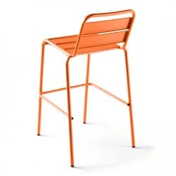 Oviala Chaises De Jardin Chaise Haute En Métal Orange -Fauteuils de jardin Soldes Boutique chaise haute en metal orange 1
