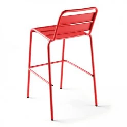 Oviala Chaises De Jardin Chaise Haute En Métal Rouge -Fauteuils de jardin Soldes Boutique chaise haute en metal rouge 1