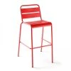Oviala Chaises De Jardin Chaise Haute En Métal Rouge -Fauteuils de jardin Soldes Boutique chaise haute en metal rouge