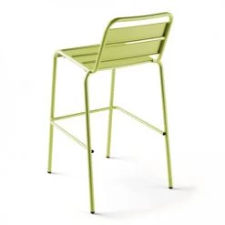 Oviala Chaises De Jardin Chaise Haute En Métal Vert -Fauteuils de jardin Soldes Boutique chaise haute en metal vert 1