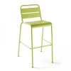 Oviala Chaises De Jardin Chaise Haute En Métal Vert -Fauteuils de jardin Soldes Boutique chaise haute en metal vert