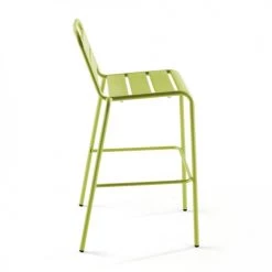 Oviala Chaises De Jardin Chaise Haute En Métal Vert -Fauteuils de jardin Soldes Boutique chaise haute en metal vert 3