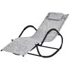 Outsunny Bains De Soleil Et Chaises Longues Chaise Longue à Bascule Rocking Chair Design Contemporain Gris -Fauteuils de jardin Soldes Boutique chaise longue a bascule rocking chair design contemporain gris