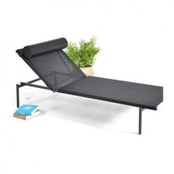 Arcane Bains De Soleil Et Chaises Longues Chaise Longue Avec Coussin Empilable En Aluminium Et Textilène -Fauteuils de jardin Soldes Boutique chaise longue avec coussin empilable en aluminium et textilene 3