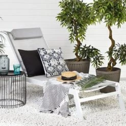 Beliani Bains De Soleil Et Chaises Longues Chaise Longue De Jardin En Aluminium Grise -Fauteuils de jardin Soldes Boutique chaise longue de jardin en aluminium grise 1