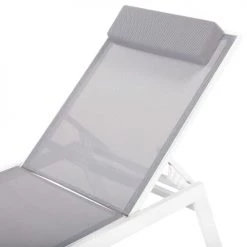 Beliani Bains De Soleil Et Chaises Longues Chaise Longue De Jardin En Aluminium Grise -Fauteuils de jardin Soldes Boutique chaise longue de jardin en aluminium grise 3