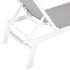 Beliani Bains De Soleil Et Chaises Longues Chaise Longue De Jardin En Aluminium Grise -Fauteuils de jardin Soldes Boutique chaise longue de jardin en aluminium grise 4