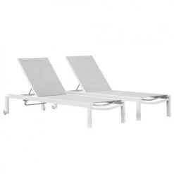 Meubletmoi Bains De Soleil Et Chaises Longues Chaise Longue De Jardin Réglable En Aluminium Avec 2 Roulettes -Fauteuils de jardin Soldes Boutique chaise longue de jardin reglable en aluminium avec 2 roulettes 4