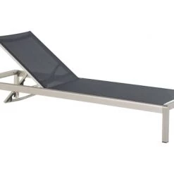 Beliani Bains De Soleil Et Chaises Longues Chaise Longue En Aluminium Noir