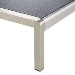 Beliani Bains De Soleil Et Chaises Longues Chaise Longue En Aluminium Noir -Fauteuils de jardin Soldes Boutique chaise longue en aluminium noir 5