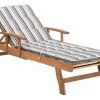 Beliani Bains De Soleil Et Chaises Longues Chaise Longue En Bois Naturel Et Coussin Rayé Bleu Beige 1 Beliani Bains De Soleil Et Chaises Longues Chaise Longue En Bois Naturel Et Coussin Rayé Bleu Beige -Fauteuils de jardin Soldes Boutique chaise longue en bois naturel et coussin raye bleu beige