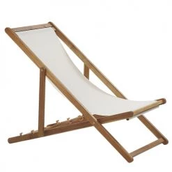Beliani Bains De Soleil Et Chaises Longues Chaise Longue En Bois Solide Blanc -Fauteuils de jardin Soldes Boutique chaise longue en bois solide blanc 10