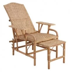 Aubry Gaspard Chaises De Jardin Chaise Longue En Manau Et Lame De Rotin -Fauteuils de jardin Soldes Boutique chaise longue en manau et lame de rotin 2