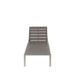 Beliani Bains De Soleil Et Chaises Longues Chaise Longue Grise En Aluminium -Fauteuils de jardin Soldes Boutique chaise longue grise en aluminium 2